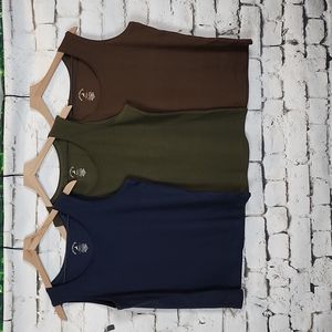 SET OF 3 Ribbed Tank Tops